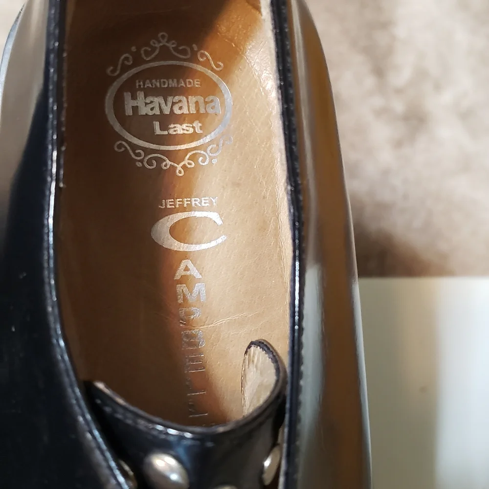 Jeffrey Campbell Black Lace Up Shoes with Silver Accents Handmade Havana Last - Picture 3 of 6
